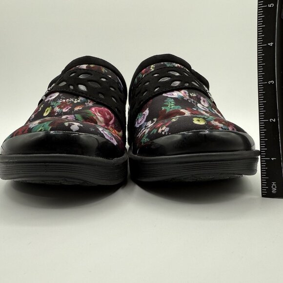 BZees Dolce Back Floral Mules Wedge Clogs Sz 7.5 W Wide Comfort Slip On Shoes - Picture 11 of 15